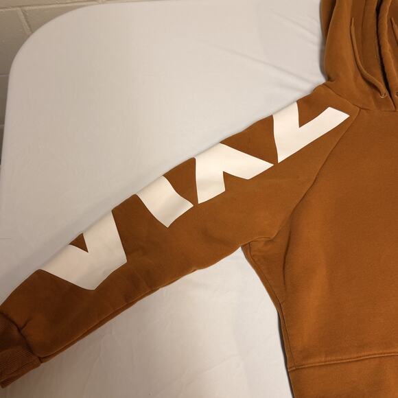 Zyia Brown Active crop hoodie women size S pullover sweatshirt Logo Gym Training - Picture 8 of 11